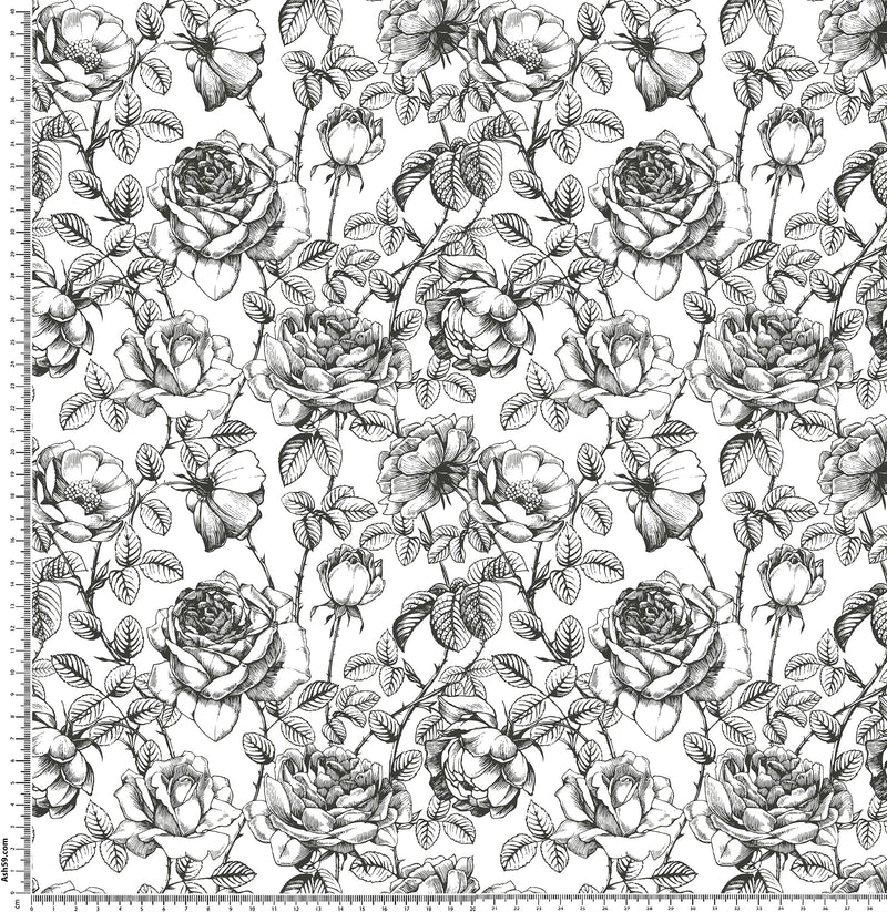 A73 Vintage black and White floral.