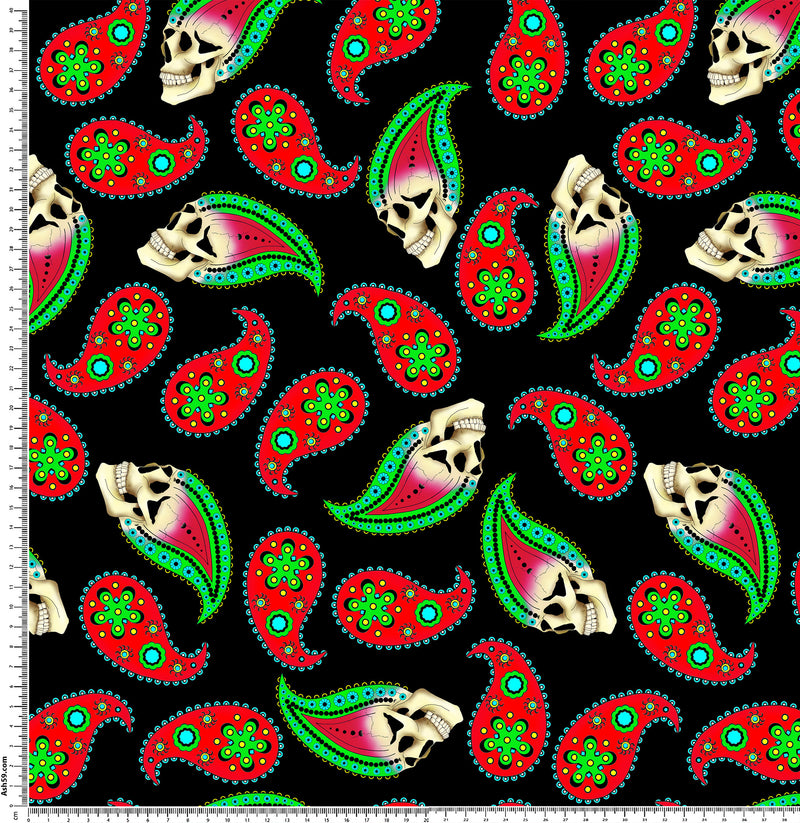 Alt Paisley Pattern Green with Black.