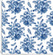 S883 Blue floral on white.