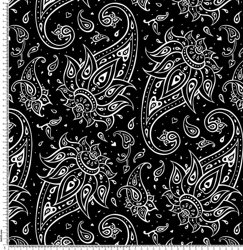 A70 Paisley Black and White.