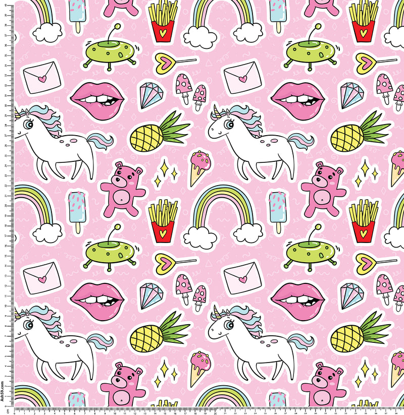 A92 Cartoon Stickers on Pink.