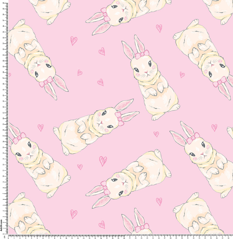 A94 Bunnies and Hearts On Pink.