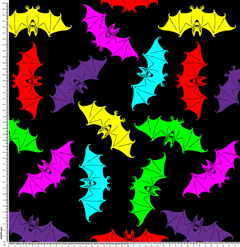 Bats mixed Colours Pattern.