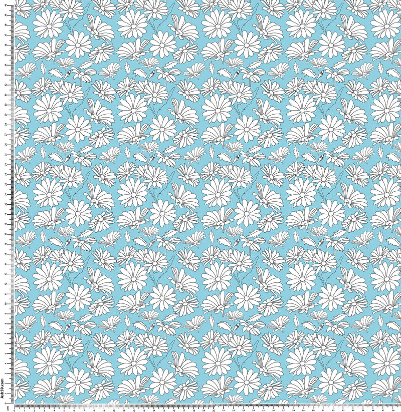 F14 Blue and white floral.