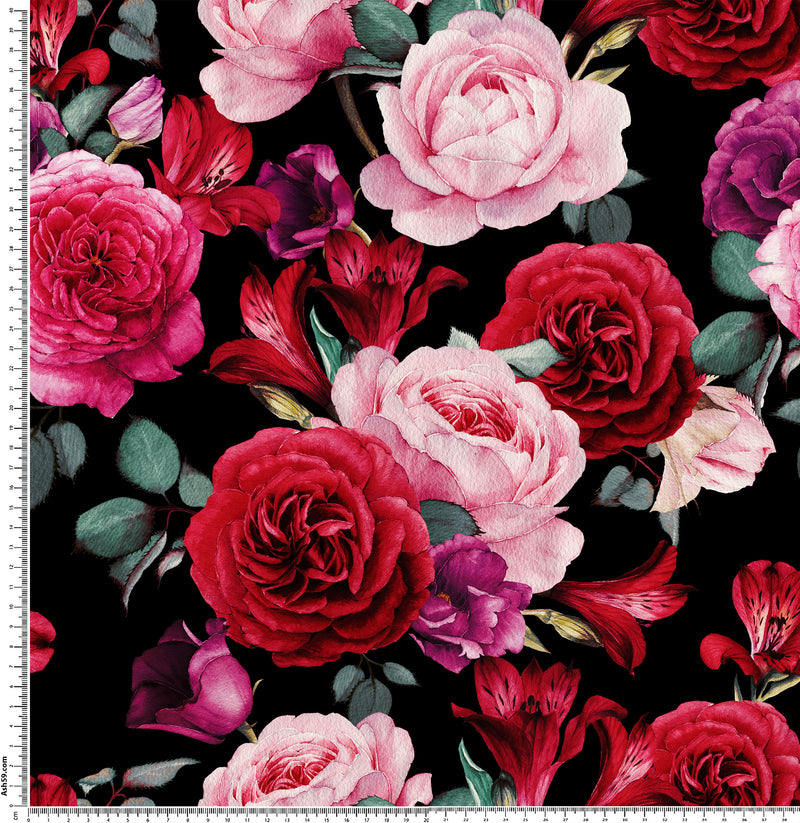 F16 Red and pink mixed floral.