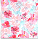 F51 Pink water colour floral.