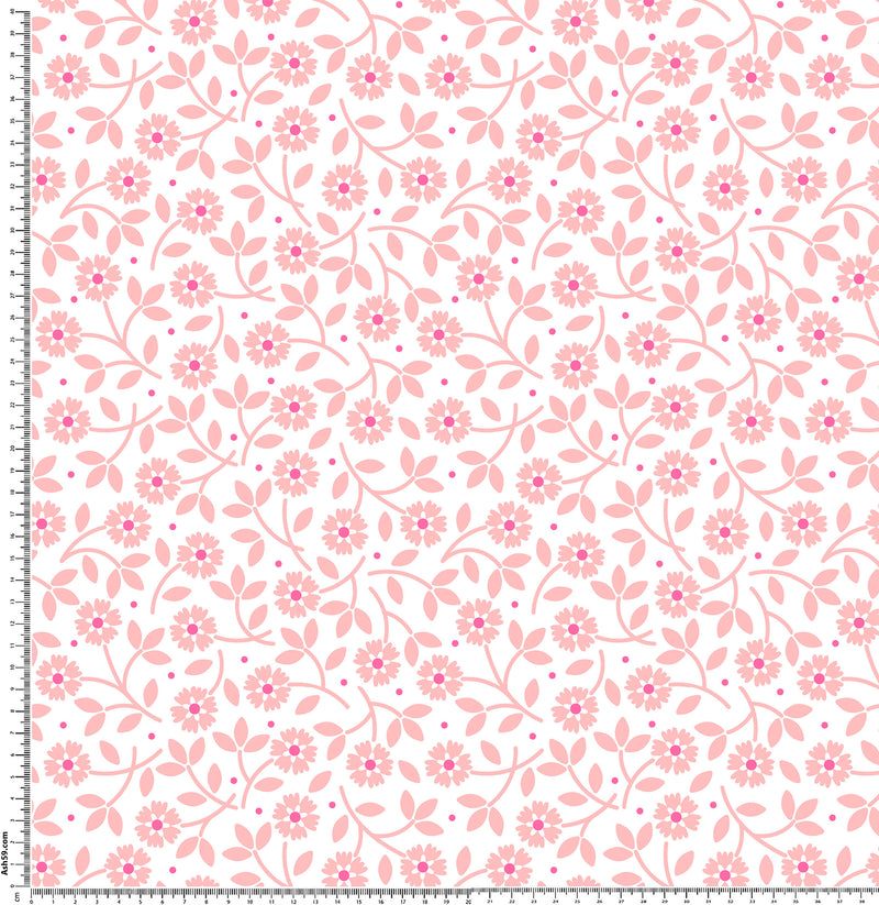 FFL3 White and pink mid ditsy floral.
