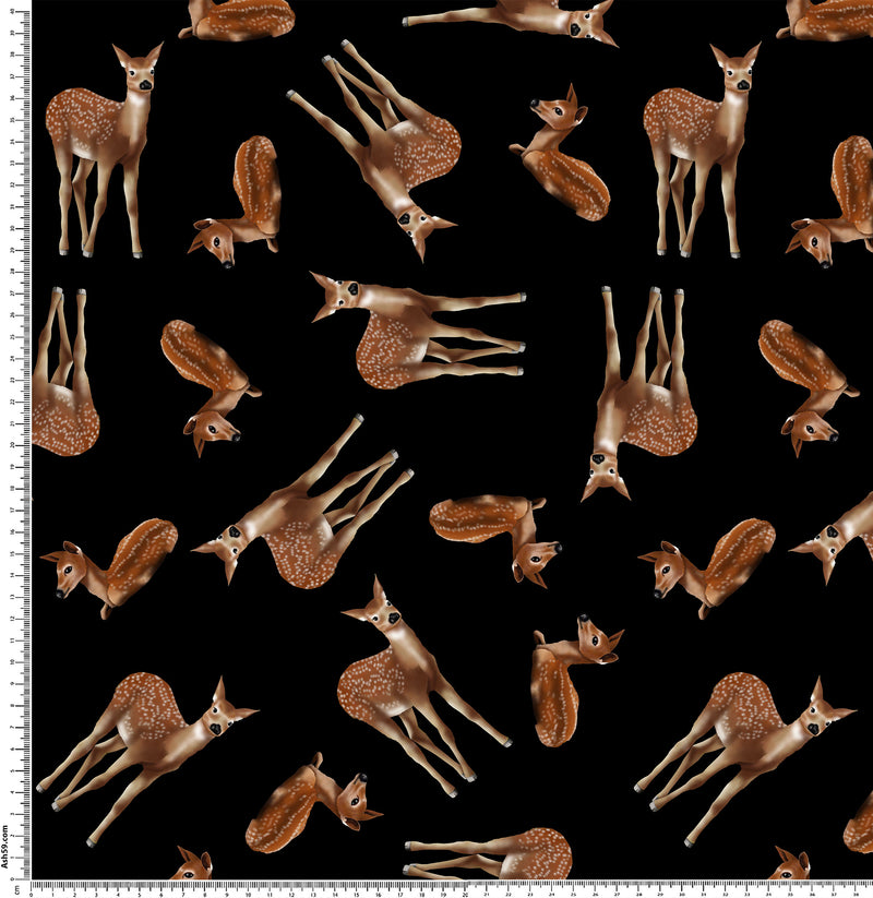 J004 Deer Pattern Black.