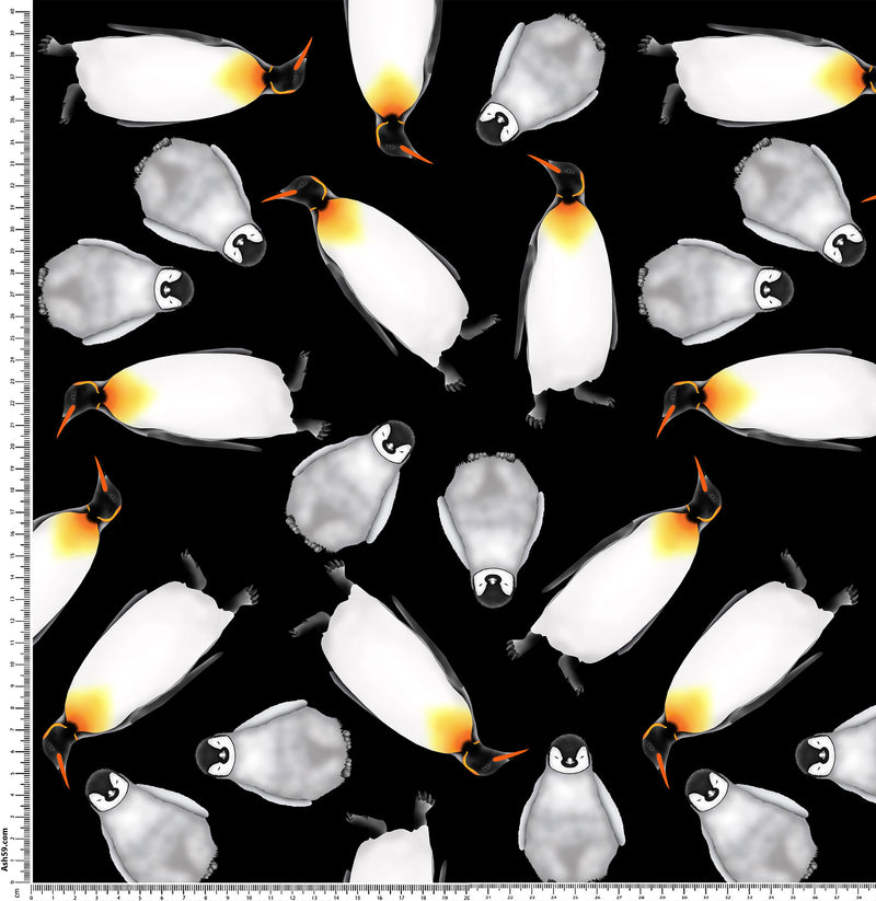 J033 Penguin Pattern Black.