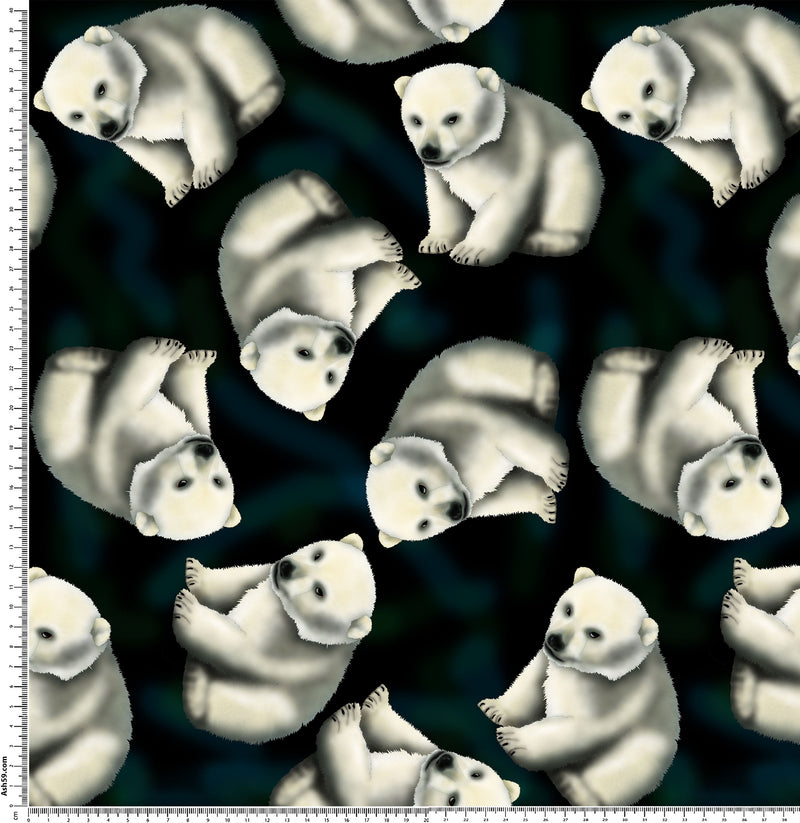 J035 Polar Bear Pattern Black.
