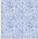 P1 Blue and white line drawing paisley.