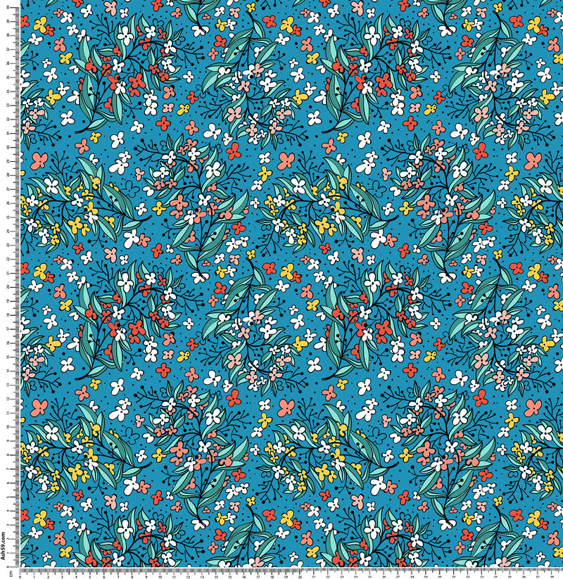 S128 ditsy floral on blue.
