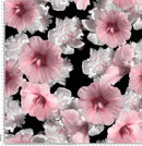 S346 Pink and white floral on black.