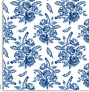 S883 Blue floral on white.