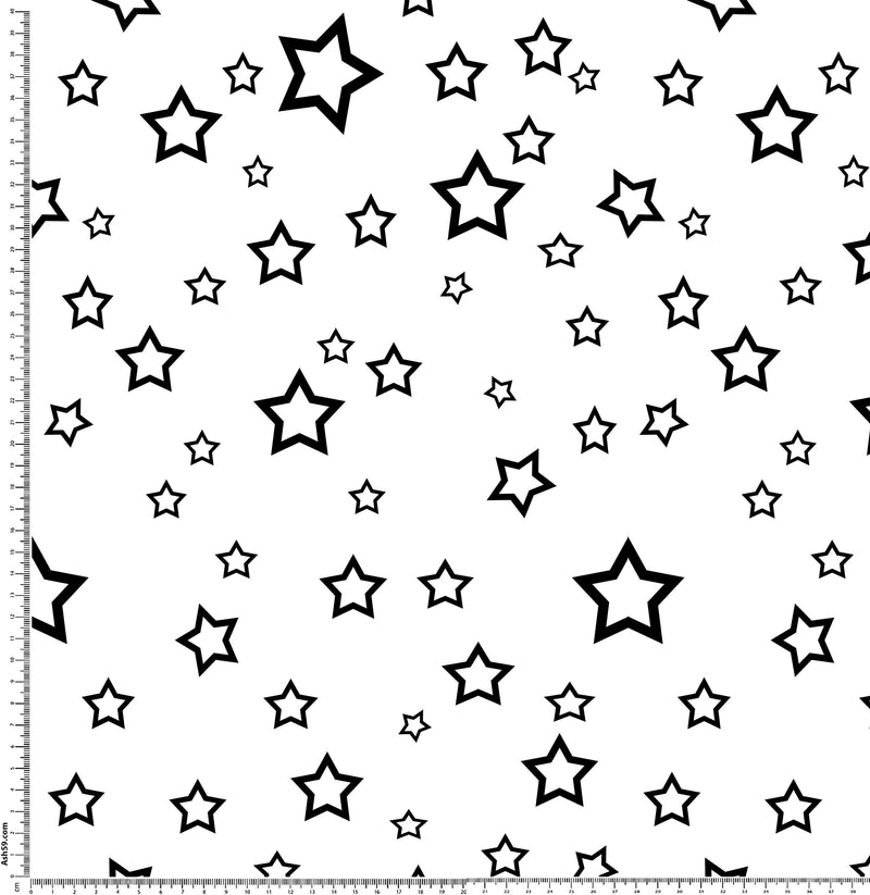 Stars Black White Pattern.