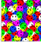 UV1 Smiley multi colour pattern.